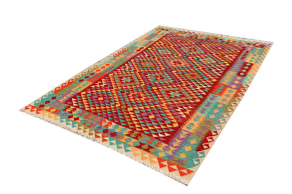 Multi Colored Kilim 5' 3 x 7' 10 - No. 66836 - ALRUG Rug Store