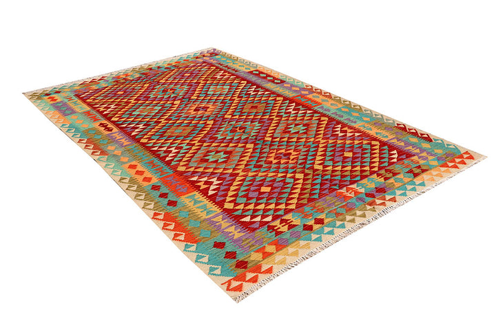 Multi Colored Kilim 5' 3 x 7' 10 - No. 66836 - ALRUG Rug Store