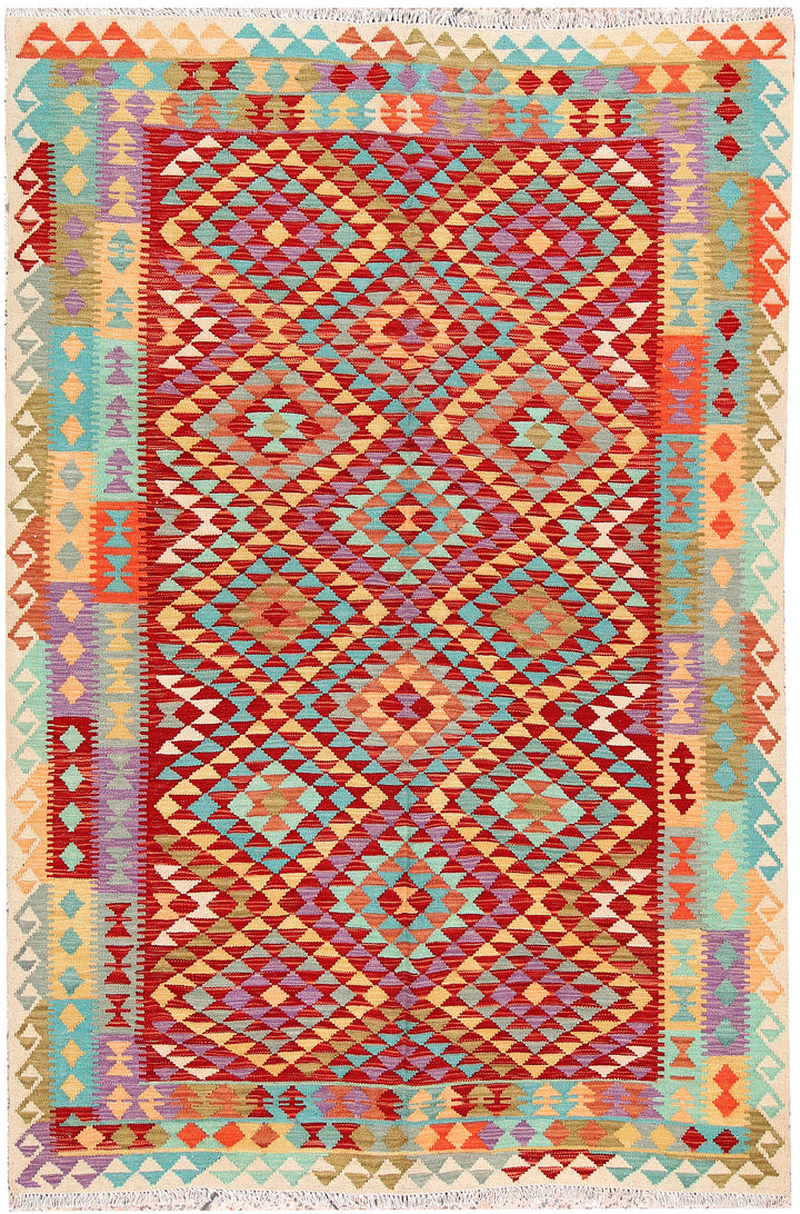 Multi Colored Kilim 5' 3 x 7' 10 - No. 66836 - ALRUG Rug Store