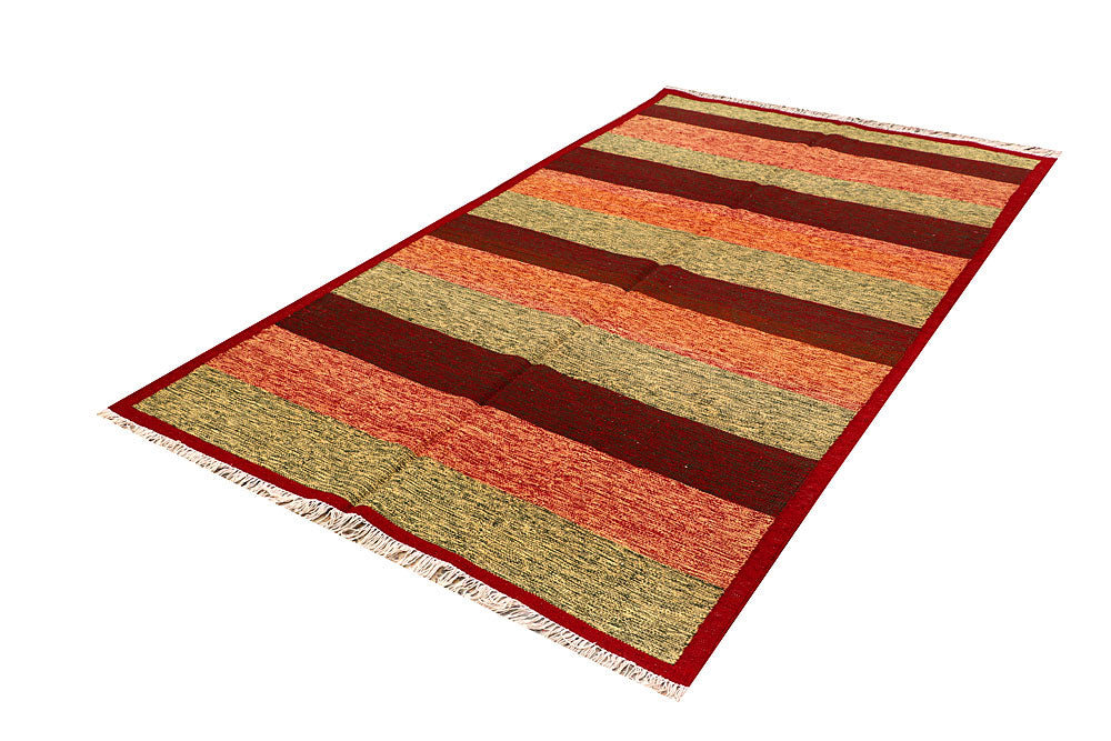 Multi Colored Kilim 4' 9 x 8' - No. 66839 - ALRUG Rug Store
