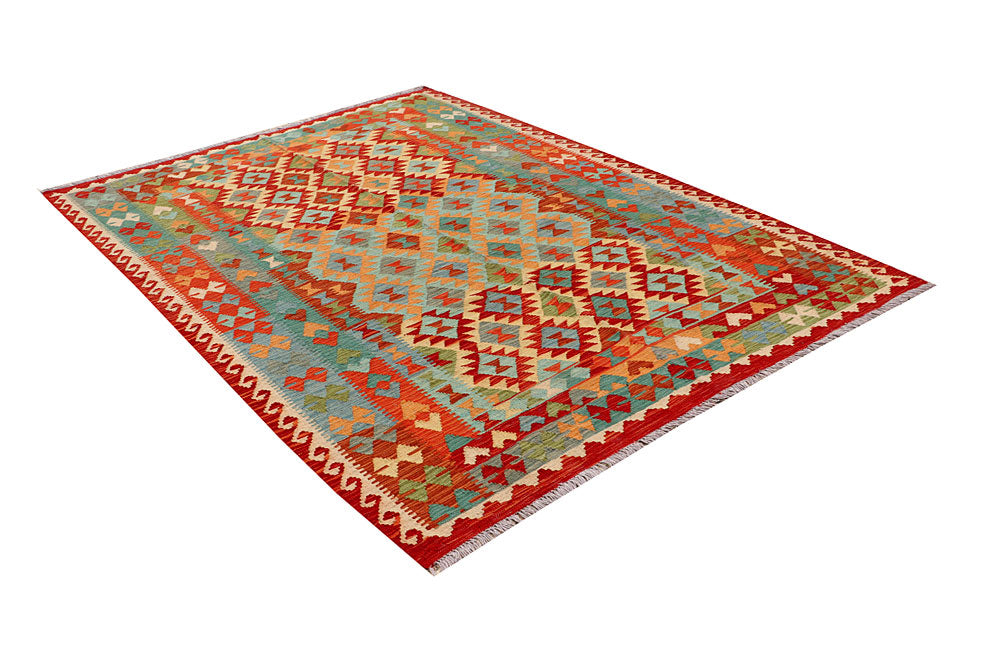 Multi Colored Kilim 5' 10 x 8' - No. 66841 - ALRUG Rug Store