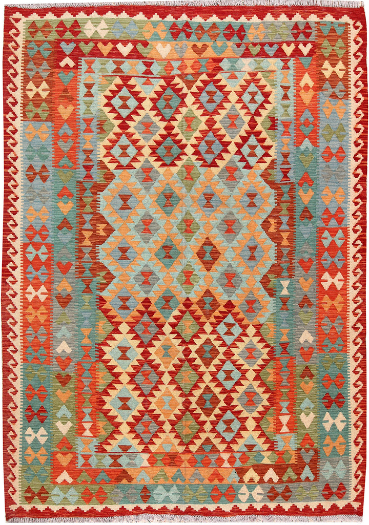 Multi Colored Kilim 5' 10 x 8' - No. 66841 - ALRUG Rug Store