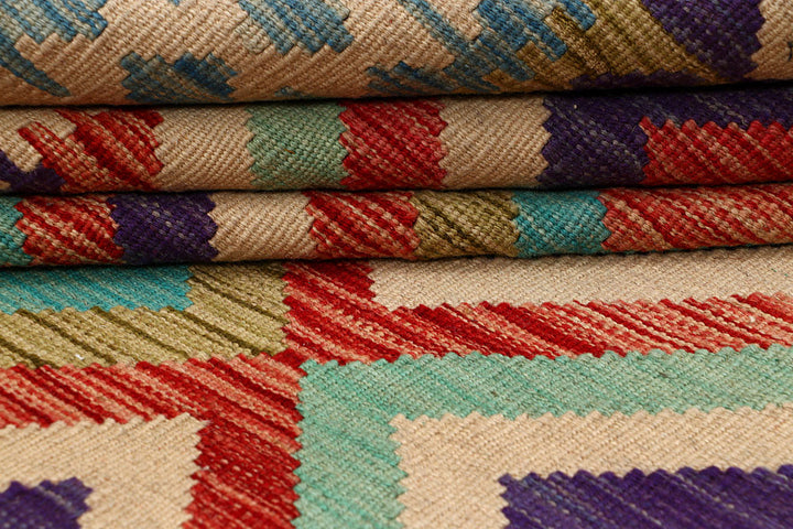 Multi Colored Kilim 5' 6 x 7' 9 - No. 66842 - ALRUG Rug Store