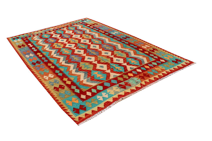 Multi Colored Kilim 5' 8 x 7' 10 - No. 66843 - ALRUG Rug Store