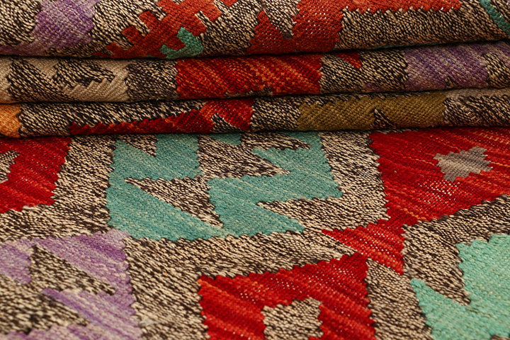 Multi Colored Kilim 5' 10 x 8' 1 - No. 66844 - ALRUG Rug Store