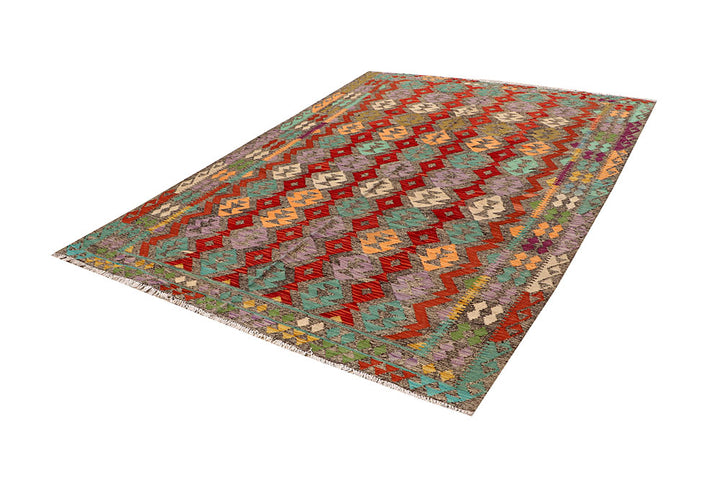 Multi Colored Kilim 5' 10 x 8' 1 - No. 66844 - ALRUG Rug Store