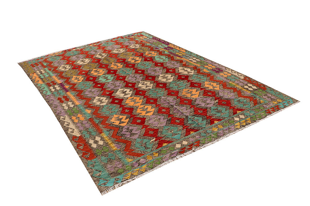 Multi Colored Kilim 5' 10 x 8' 1 - No. 66844 - ALRUG Rug Store