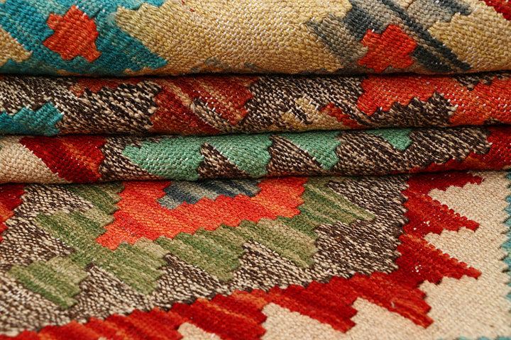 Multi Colored Kilim 5' 6 x 8' - No. 66848 - ALRUG Rug Store