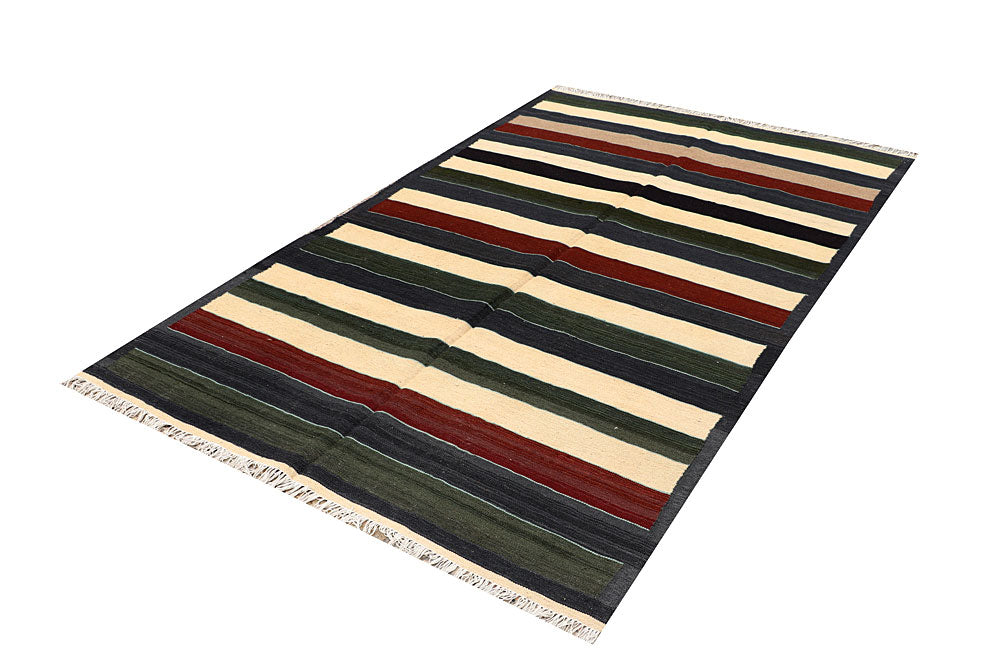 Multi Colored Kilim 4' 10 x 8' 2 - No. 66857 - ALRUG Rug Store