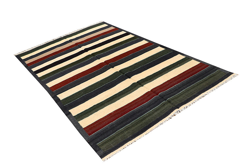 Multi Colored Kilim 4' 10 x 8' 2 - No. 66857 - ALRUG Rug Store