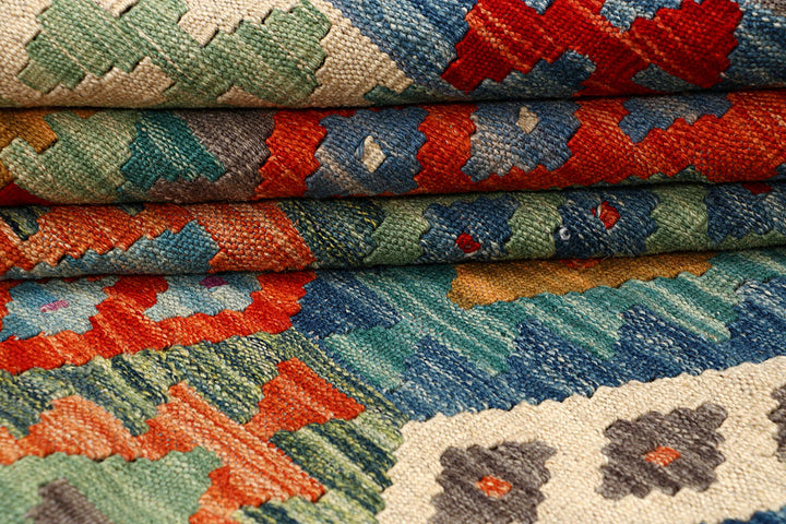 Multi Colored Kilim 5' 10 x 8' 1 - No. 66859 - ALRUG Rug Store