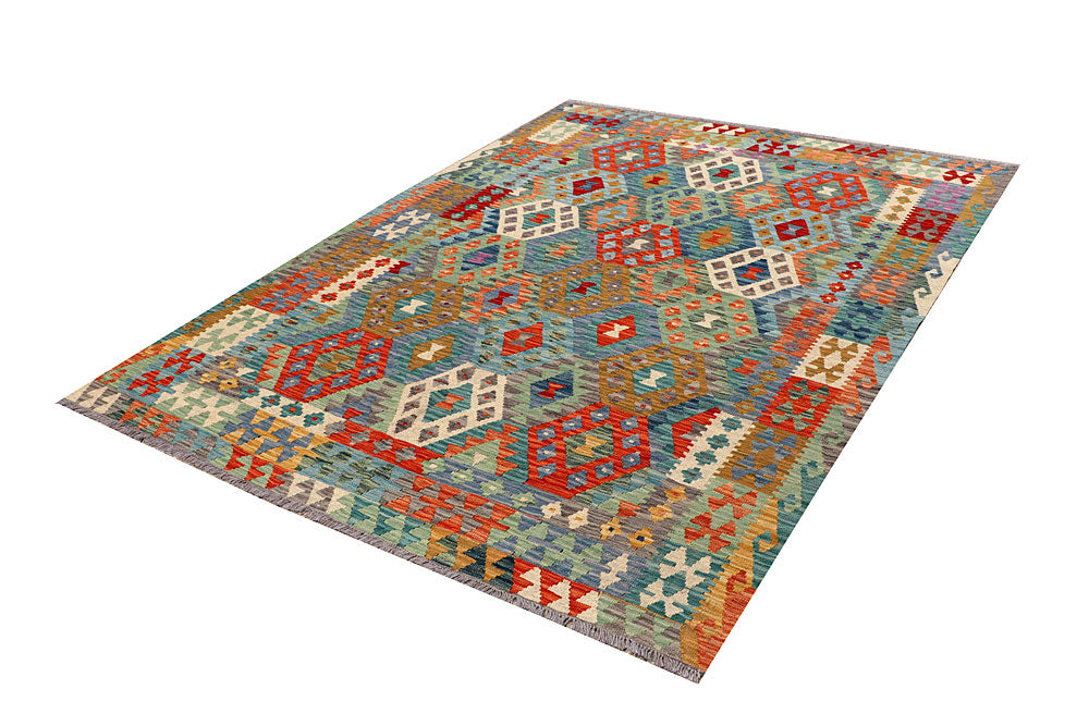 Multi Colored Kilim 5' 10 x 8' 1 - No. 66859 - ALRUG Rug Store