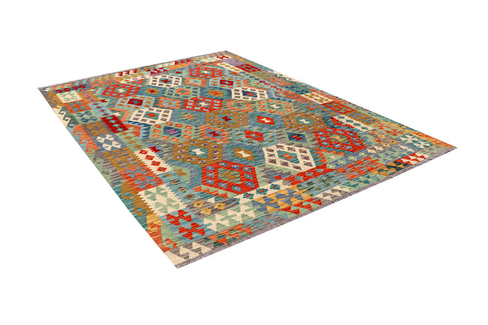 Multi Colored Kilim 5' 10 x 8' 1 - No. 66859 - ALRUG Rug Store