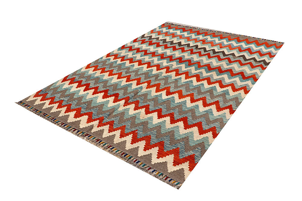 Multi Colored Kilim 5' 10 x 7' 11 - No. 66860 - ALRUG Rug Store