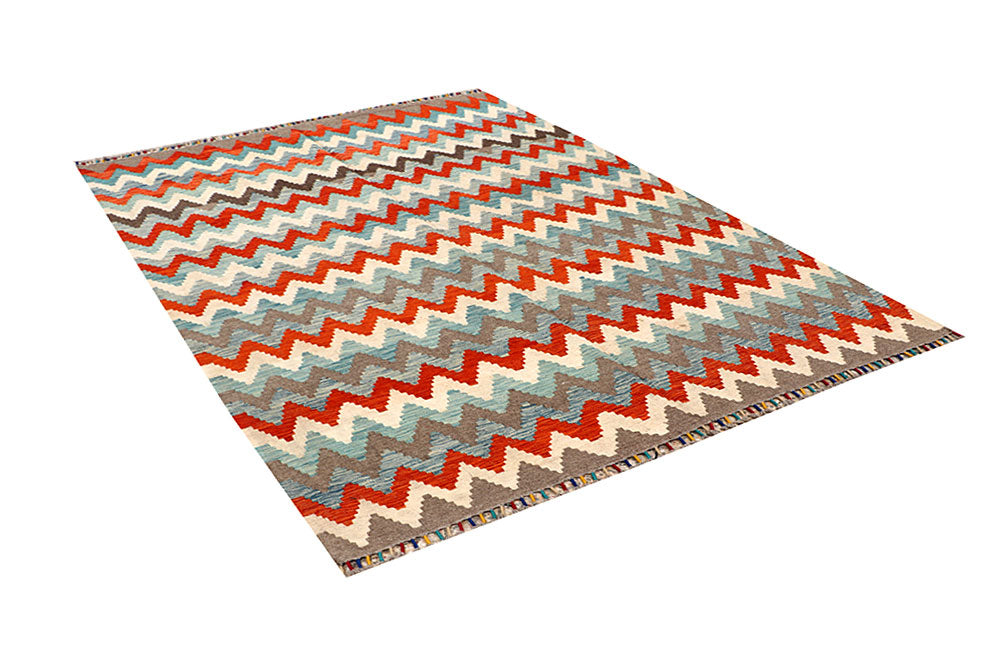 Multi Colored Kilim 5' 10 x 7' 11 - No. 66860 - ALRUG Rug Store