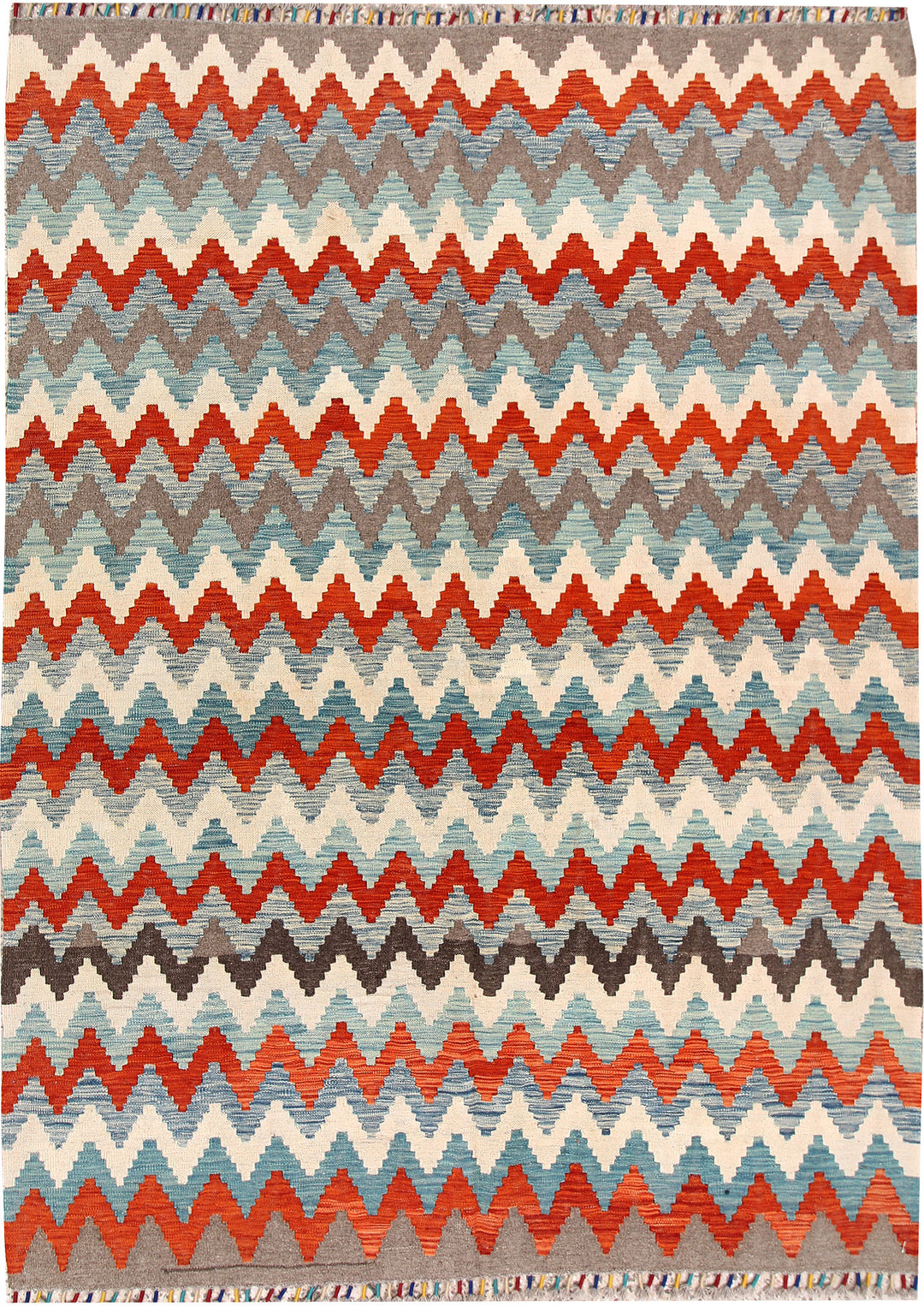 Multi Colored Kilim 5' 10 x 7' 11 - No. 66860 - ALRUG Rug Store