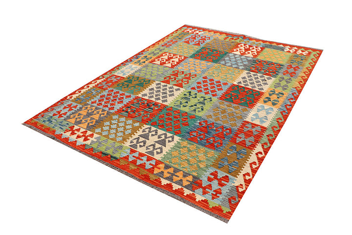 Multi Colored Kilim 5' 6 x 7' 9 - No. 66861 - ALRUG Rug Store