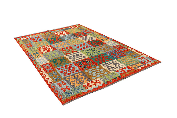 Multi Colored Kilim 5' 6 x 7' 9 - No. 66861 - ALRUG Rug Store
