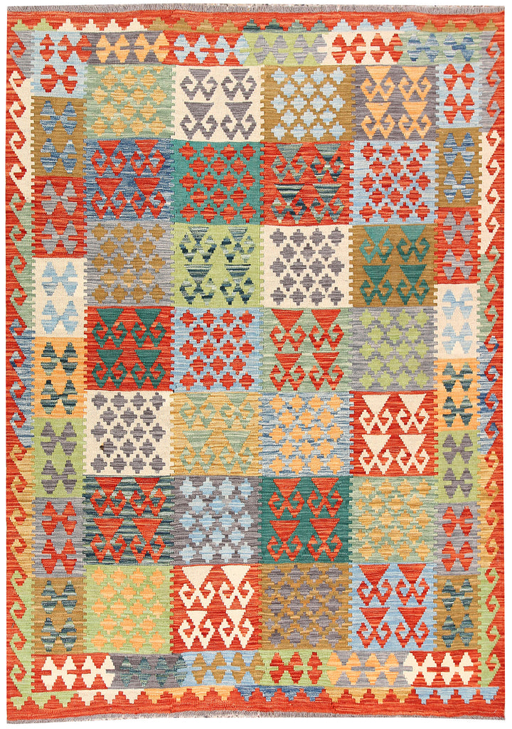 Multi Colored Kilim 5' 6 x 7' 9 - No. 66861 - ALRUG Rug Store