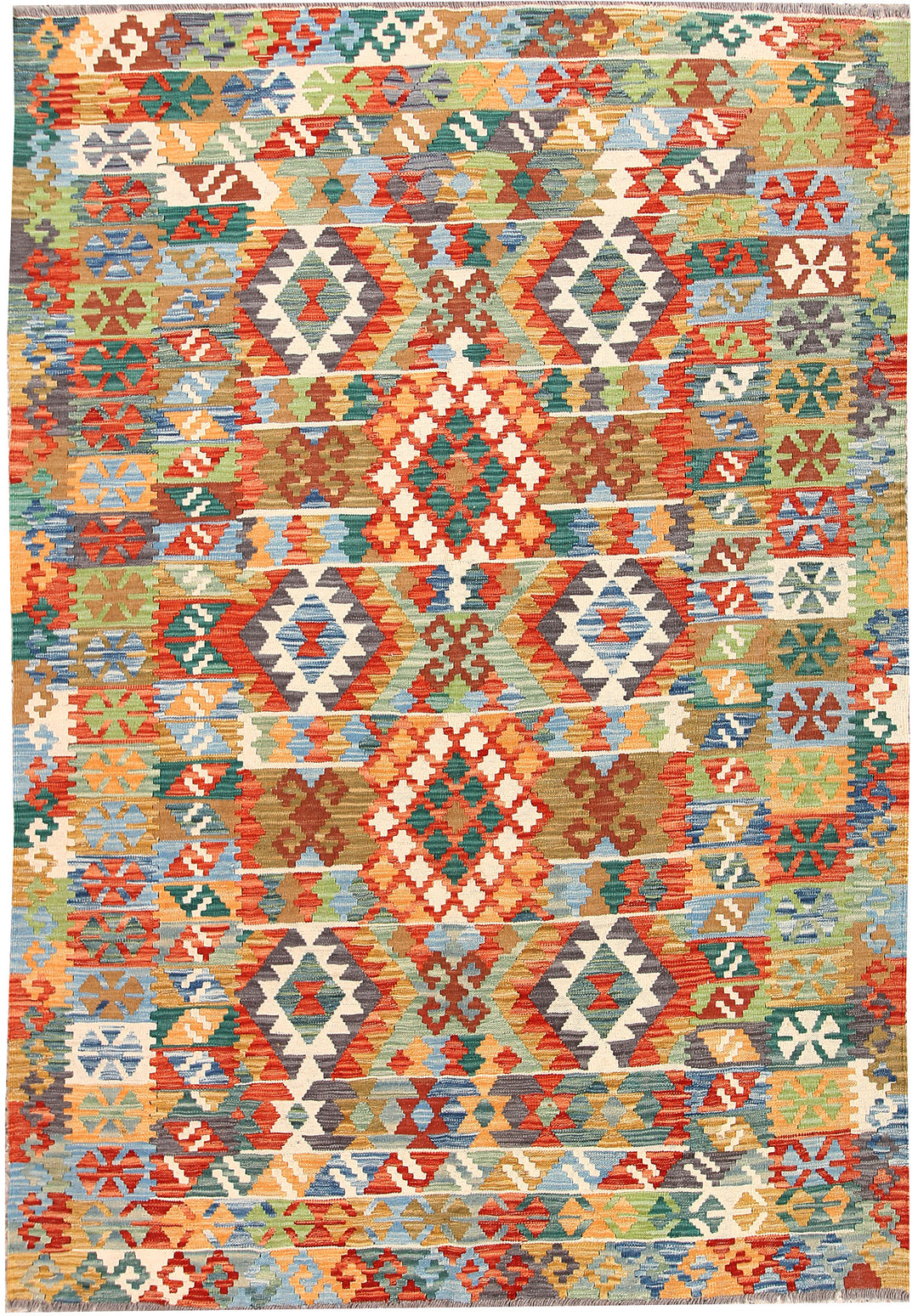 Multi Colored Kilim 5' 8 x 7' 9 - No. 66862 - ALRUG Rug Store