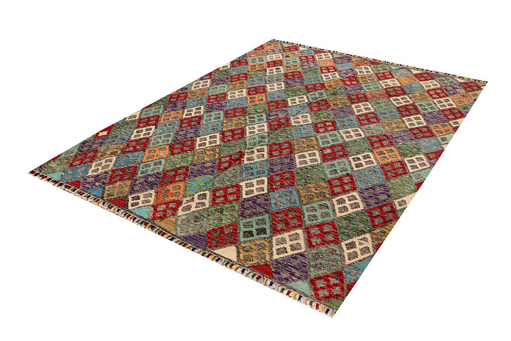 Multi Colored Kilim 5' 9 x 7' 6 - No. 66863 - ALRUG Rug Store