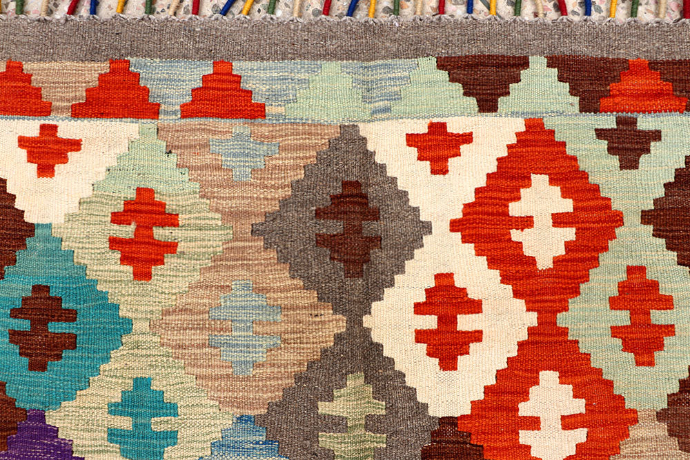 Multi Colored Kilim 5' 8 x 8' - No. 66868 - ALRUG Rug Store