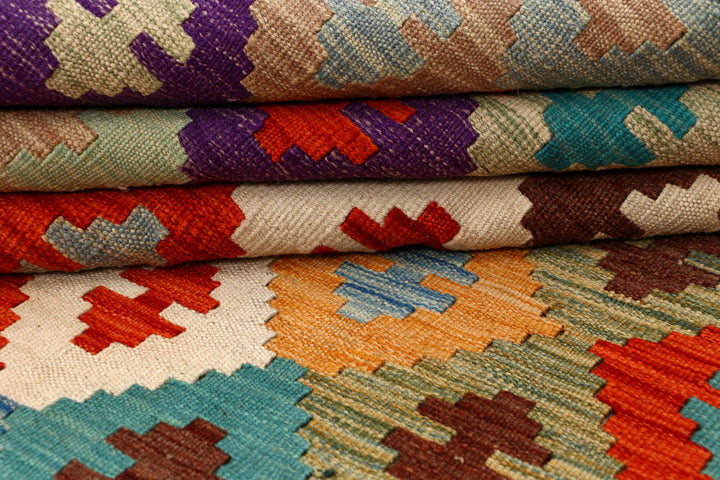 Multi Colored Kilim 5' 8 x 8' - No. 66868 - ALRUG Rug Store