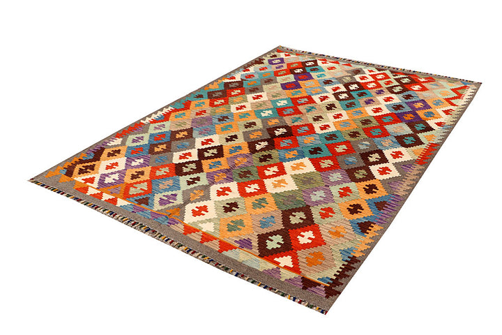 Multi Colored Kilim 5' 8 x 8' - No. 66868 - ALRUG Rug Store