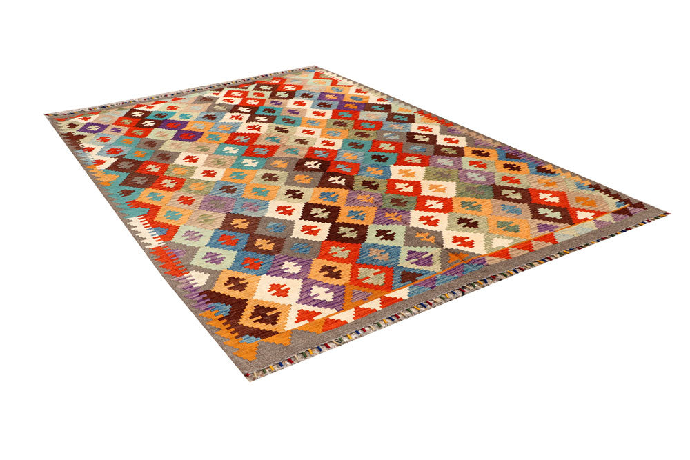 Multi Colored Kilim 5' 8 x 8' - No. 66868 - ALRUG Rug Store