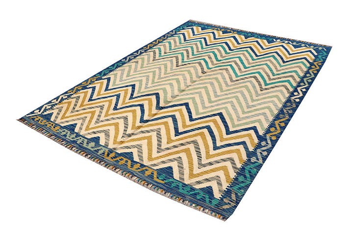 Multi Colored Kilim 5' 7 x 7' 10 - No. 66870 - ALRUG Rug Store