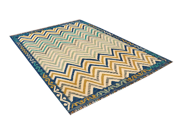 Multi Colored Kilim 5' 7 x 7' 10 - No. 66870 - ALRUG Rug Store