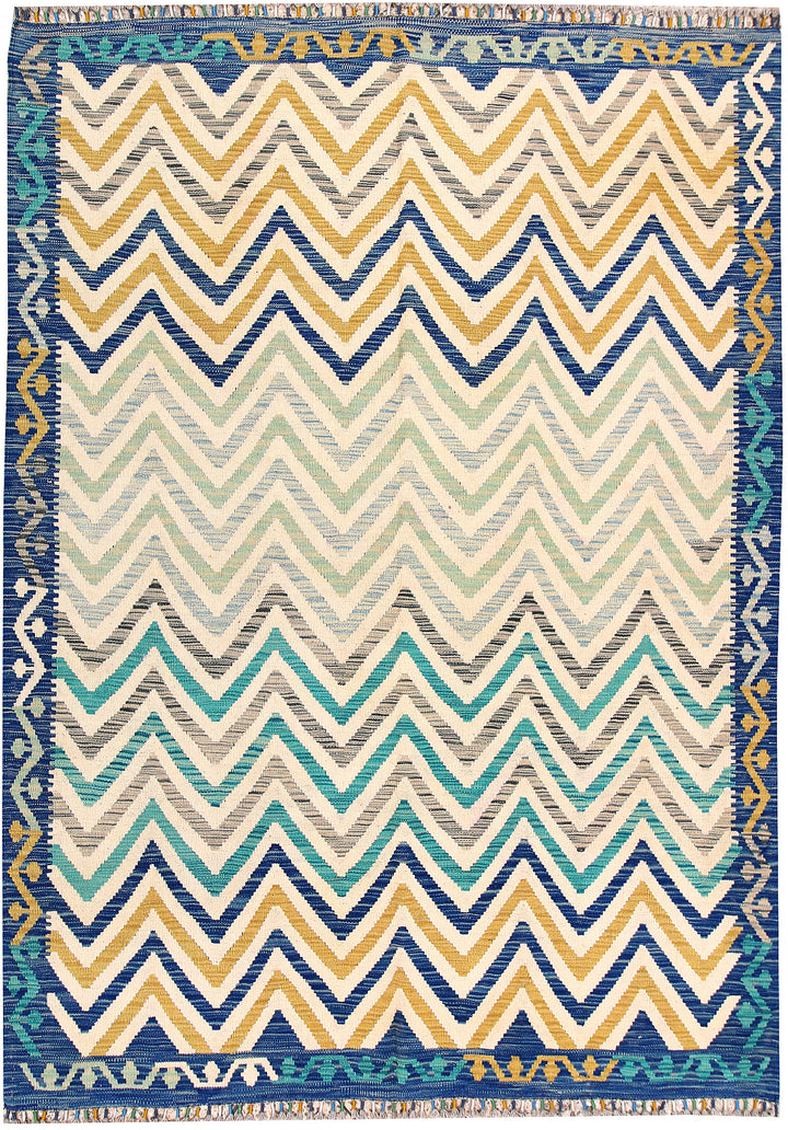 Multi Colored Kilim 5' 7 x 7' 10 - No. 66870 - ALRUG Rug Store