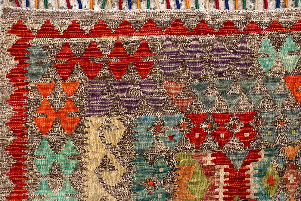 Multi Colored Kilim 5' 7 x 7' 11 - No. 66871 - ALRUG Rug Store