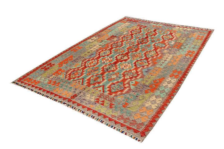 Multi Colored Kilim 5' 7 x 7' 11 - No. 66871 - ALRUG Rug Store