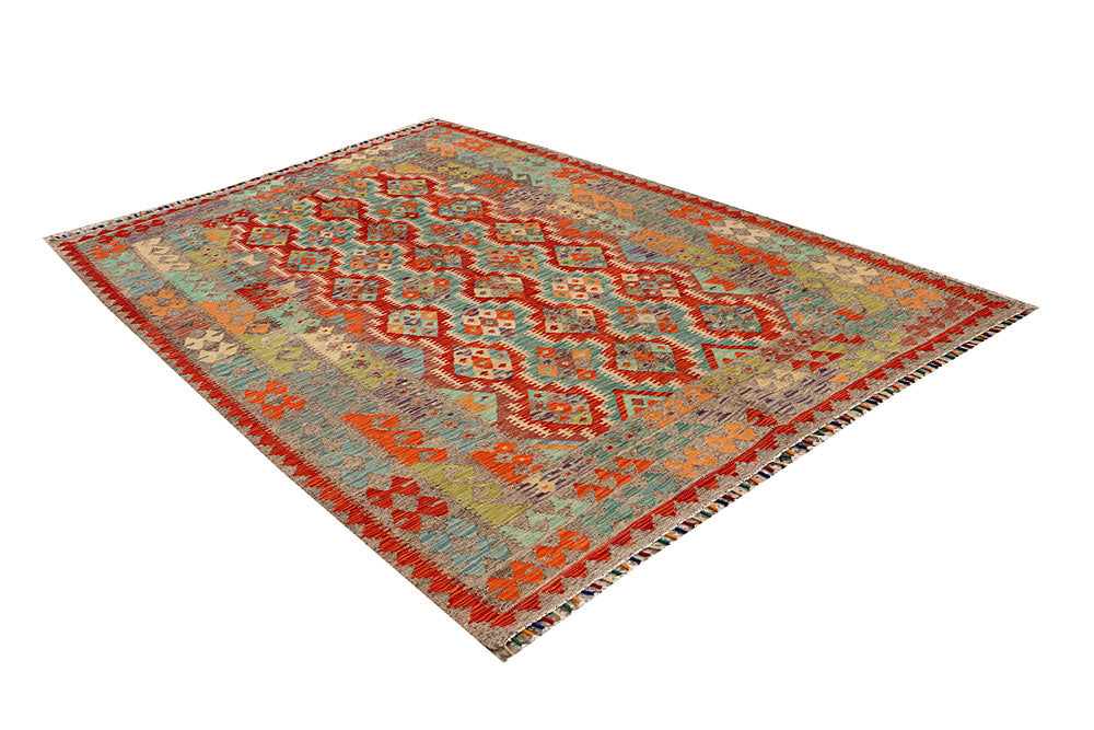 Multi Colored Kilim 5' 7 x 7' 11 - No. 66871 - ALRUG Rug Store