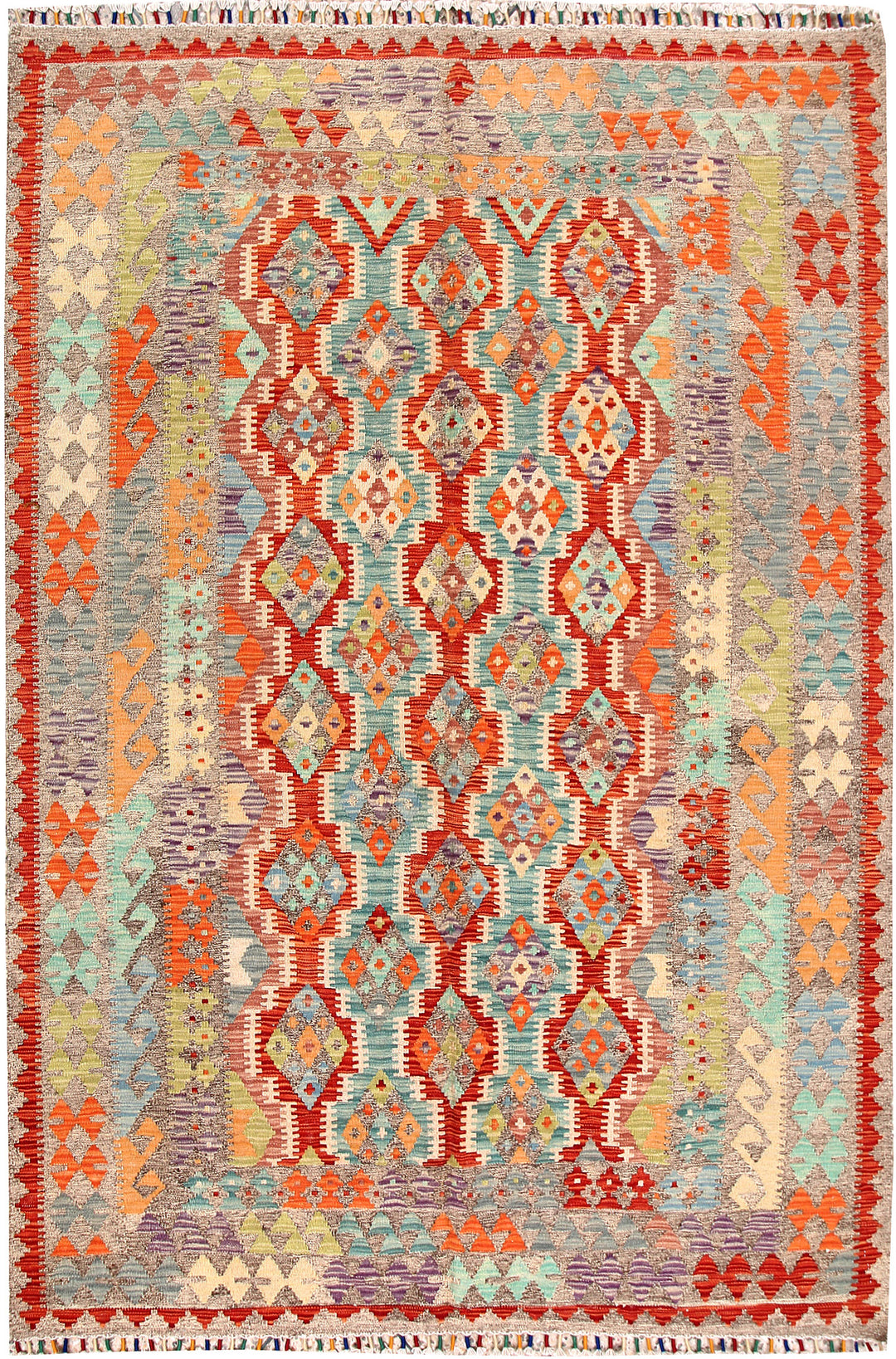 Multi Colored Kilim 5' 7 x 7' 11 - No. 66871 - ALRUG Rug Store