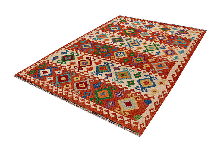 Multi Colored Kilim 5' 10 x 8' 2 - No. 66874 - ALRUG Rug Store