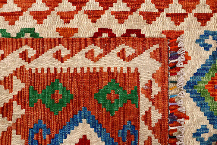 Multi Colored Kilim 5' 10 x 8' 2 - No. 66874 - ALRUG Rug Store