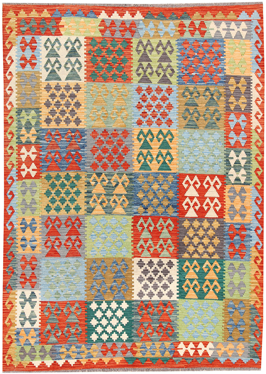 Multi Colored Kilim 5' 8 x 7' 11 - No. 66875 - ALRUG Rug Store