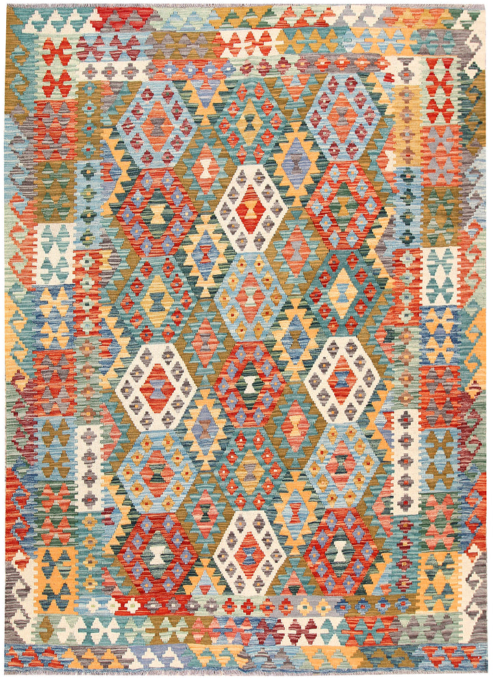 Multi Colored Kilim 5' 9 x 8' 1 - No. 66876 - ALRUG Rug Store