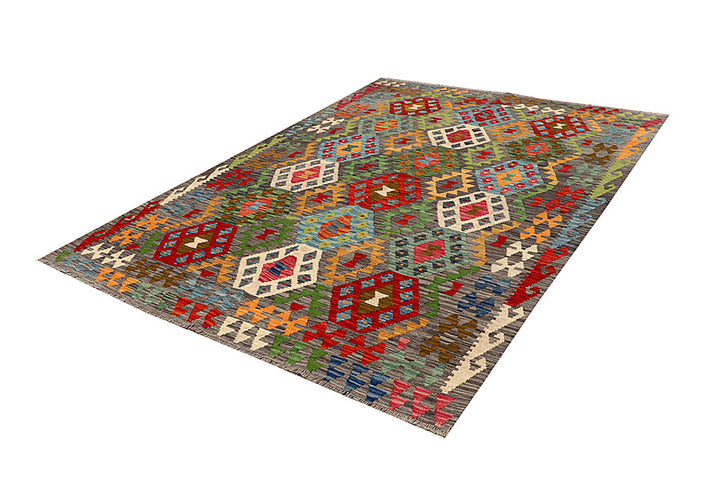 Multi Colored Kilim 5' 7 x 8' 3 - No. 66877 - ALRUG Rug Store