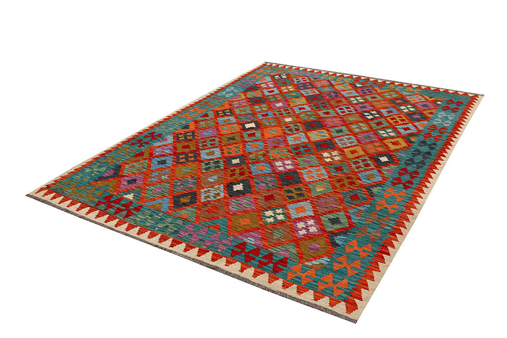 Multi Colored Kilim 5' 10 x 7' 9 - No. 66879 - ALRUG Rug Store