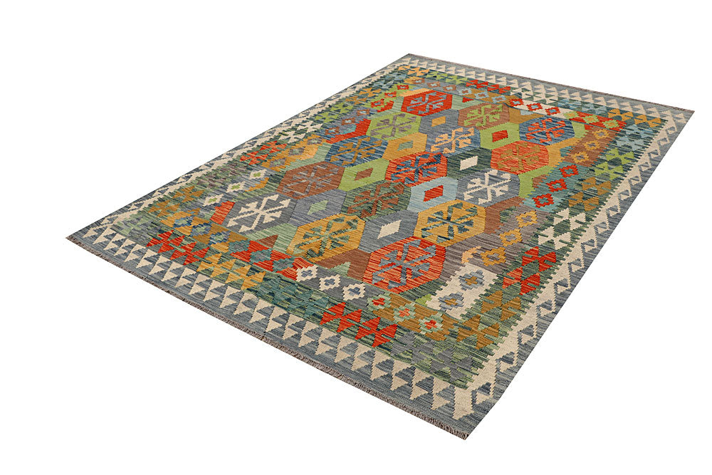 Multi Colored Kilim 5' 7 x 7' 11 - No. 66880 - ALRUG Rug Store
