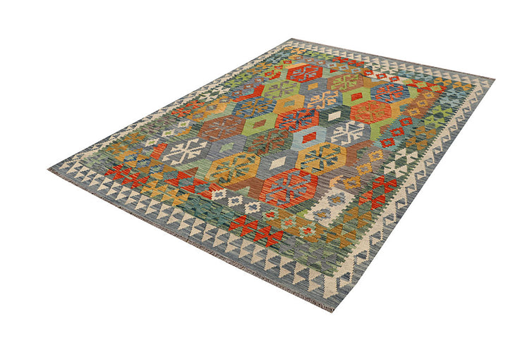 Multi Colored Kilim 5' 7 x 7' 11 - No. 66880 - ALRUG Rug Store