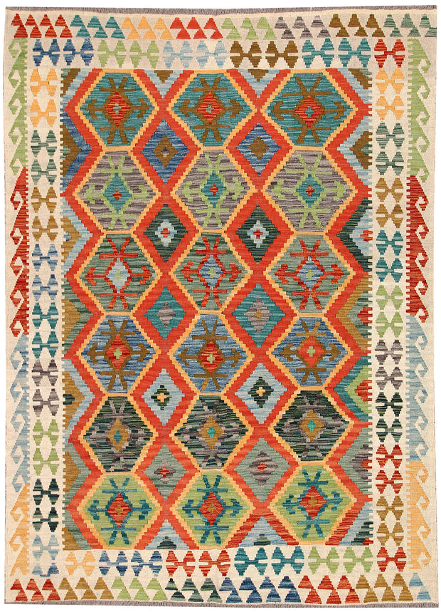 Multi Colored Kilim 5' 9 x 8' 2 - No. 66881 - ALRUG Rug Store