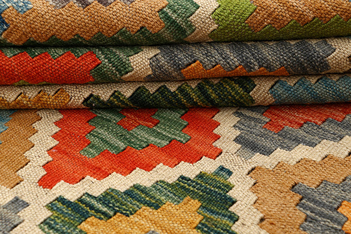 Multi Colored Kilim 5' 9 x 8' 2 - No. 66882 - ALRUG Rug Store