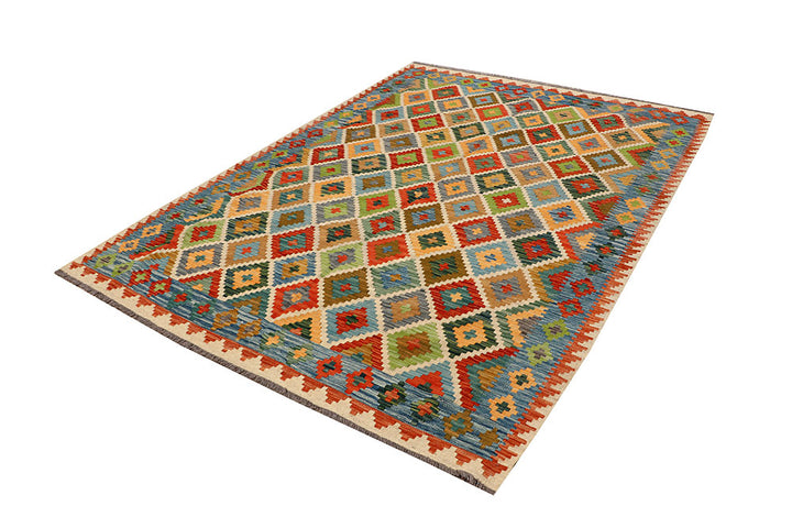 Multi Colored Kilim 5' 9 x 8' 2 - No. 66882 - ALRUG Rug Store