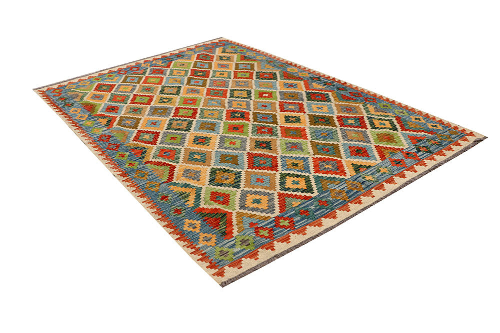 Multi Colored Kilim 5' 9 x 8' 2 - No. 66882 - ALRUG Rug Store