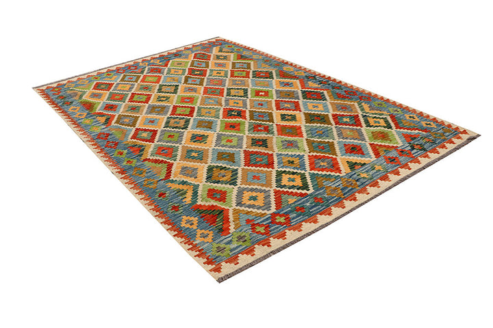 Multi Colored Kilim 5' 9 x 8' 2 - No. 66882 - ALRUG Rug Store