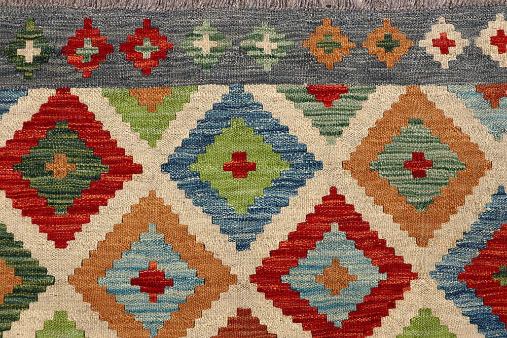 Multi Colored Kilim 5' 6 x 7' 9 - No. 66883 - ALRUG Rug Store